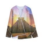 Mayan Civilization Print Long Sleeve Short Coat