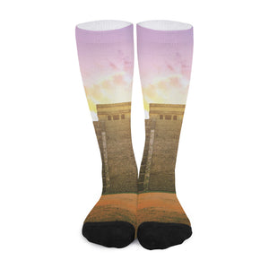 Mayan Civilization Print Long Socks