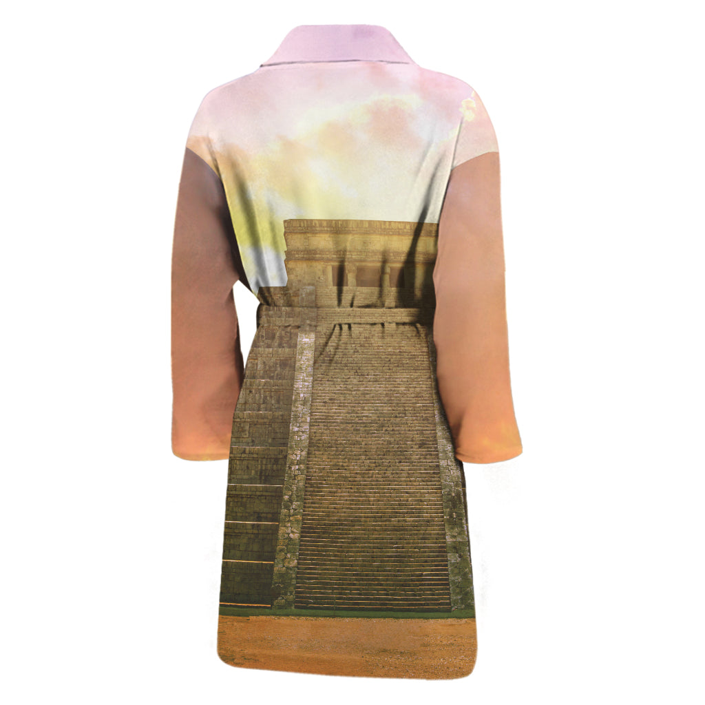 Mayan Civilization Print Men's Bathrobe