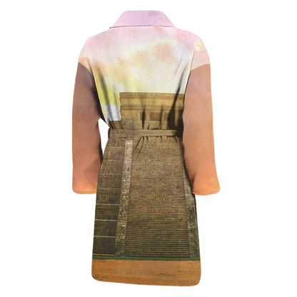 Mayan Civilization Print Men's Bathrobe