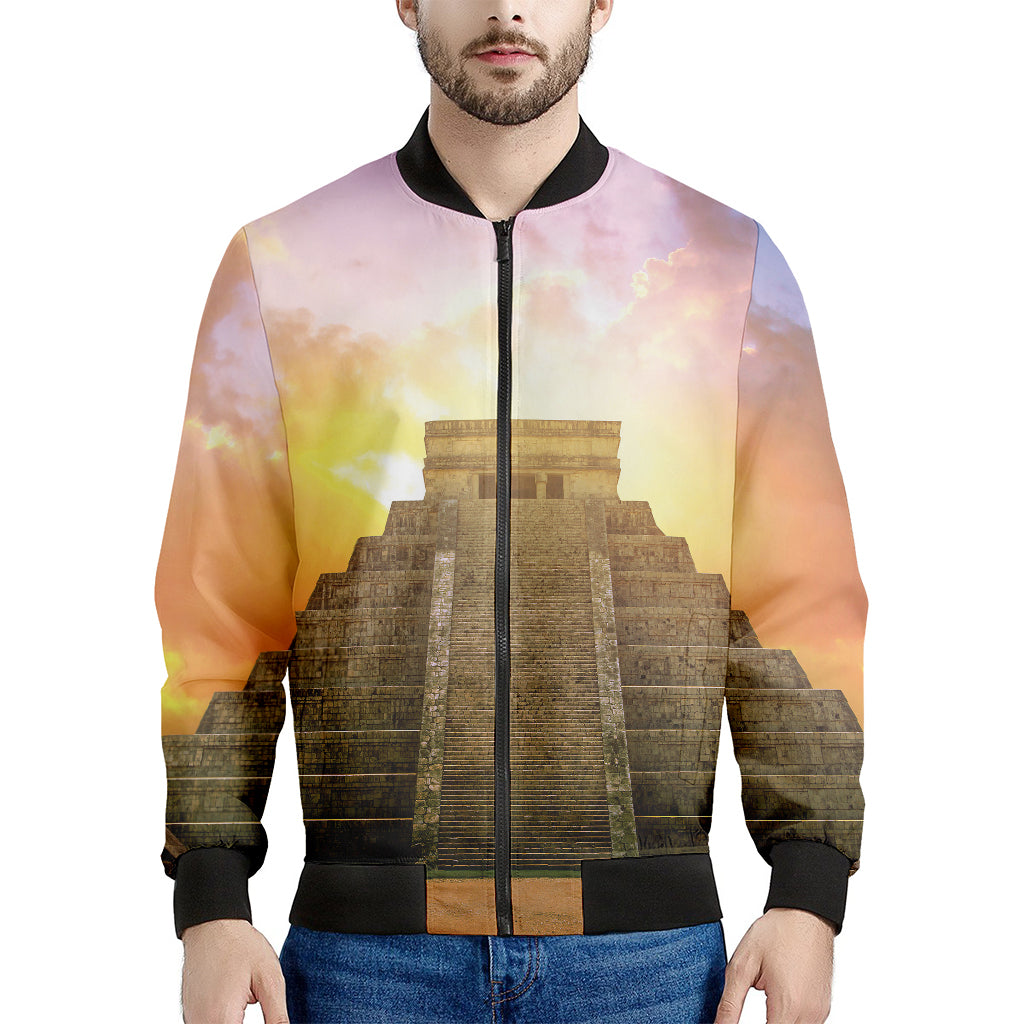 Mayan Civilization Print Men's Bomber Jacket