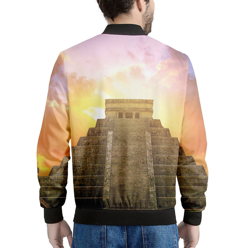 Mayan Civilization Print Men's Bomber Jacket