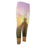 Mayan Civilization Print Men's Compression Pants