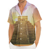 Mayan Civilization Print Men's Deep V-Neck Shirt