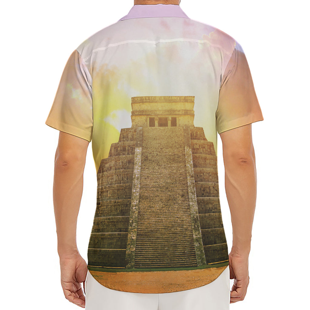 Mayan Civilization Print Men's Deep V-Neck Shirt