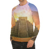 Mayan Civilization Print Men's Long Sleeve Rash Guard