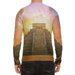 Mayan Civilization Print Men's Long Sleeve Rash Guard