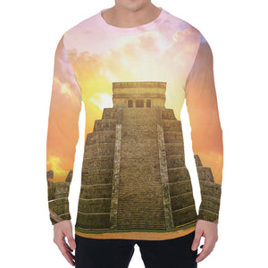 Mayan Civilization Print Men's Long Sleeve T-Shirt