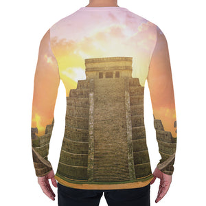 Mayan Civilization Print Men's Long Sleeve T-Shirt