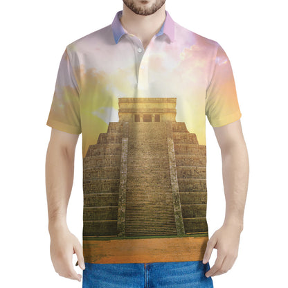 Mayan Civilization Print Men's Polo Shirt