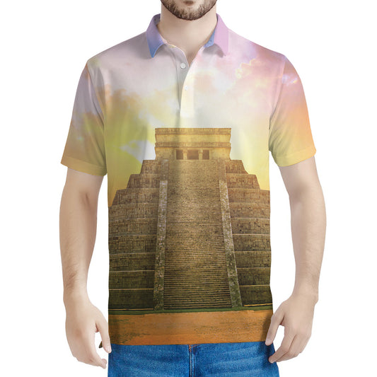 Mayan Civilization Print Men's Polo Shirt
