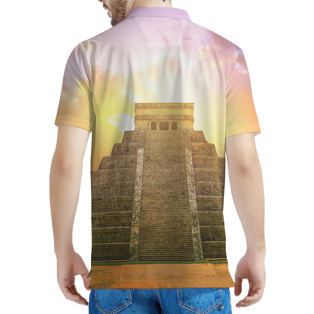 Mayan Civilization Print Men's Polo Shirt