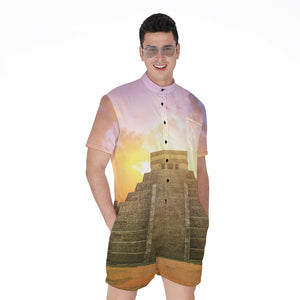 Mayan Civilization Print Men's Rompers