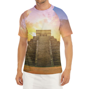 Mayan Civilization Print Men's Short Sleeve Rash Guard