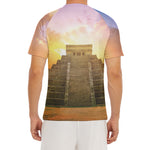 Mayan Civilization Print Men's Short Sleeve Rash Guard