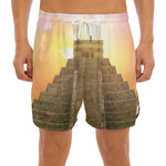 Mayan Civilization Print Men's Split Running Shorts