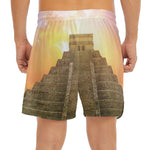 Mayan Civilization Print Men's Split Running Shorts
