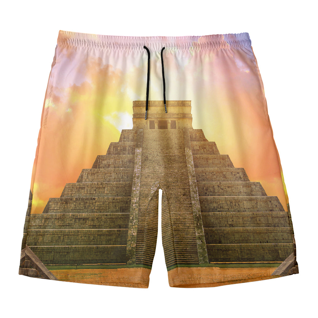 Mayan Civilization Print Men's Swim Trunks