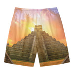 Mayan Civilization Print Men's Swim Trunks