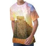 Mayan Civilization Print Men's Velvet T-Shirt