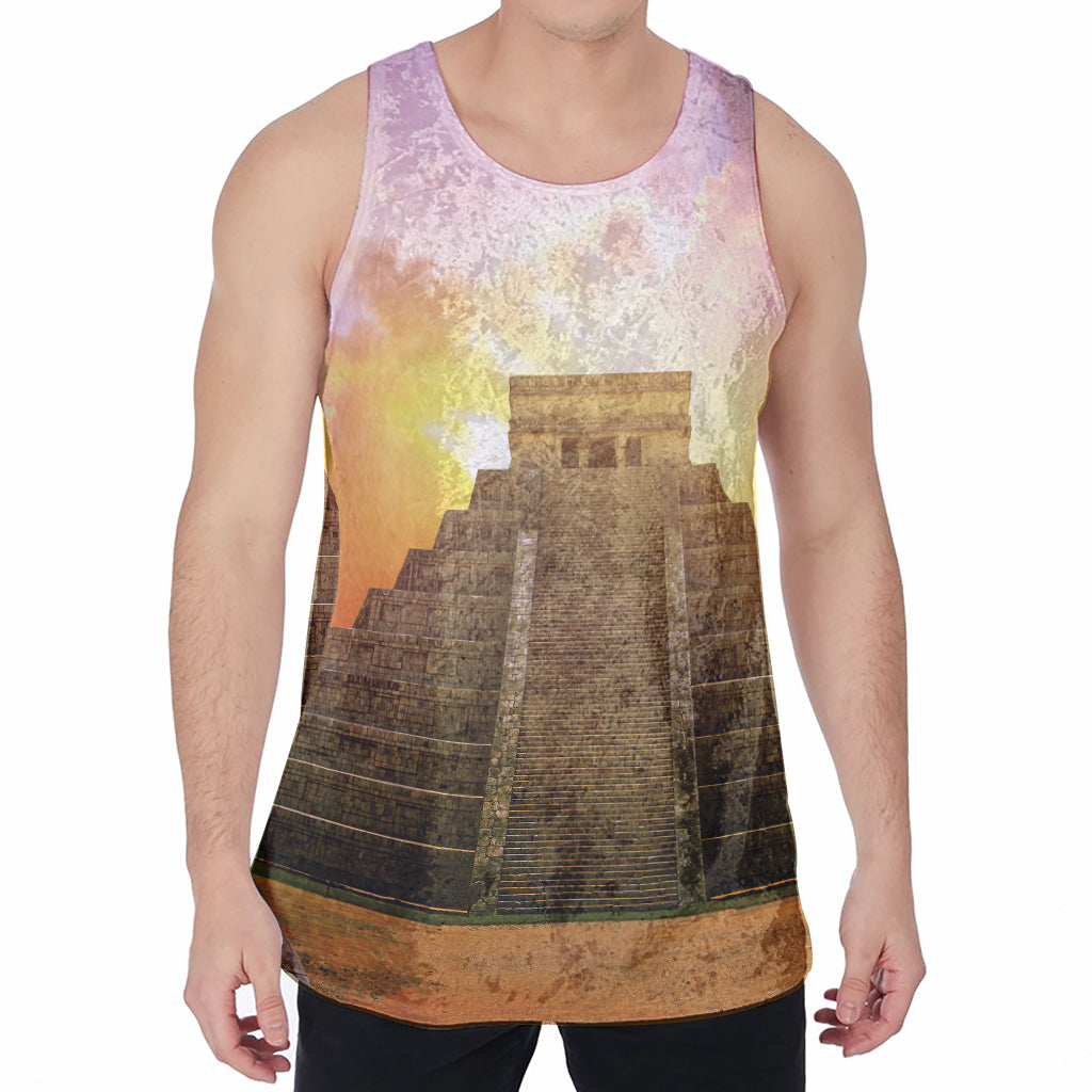 Mayan Civilization Print Men's Velvet Tank Top