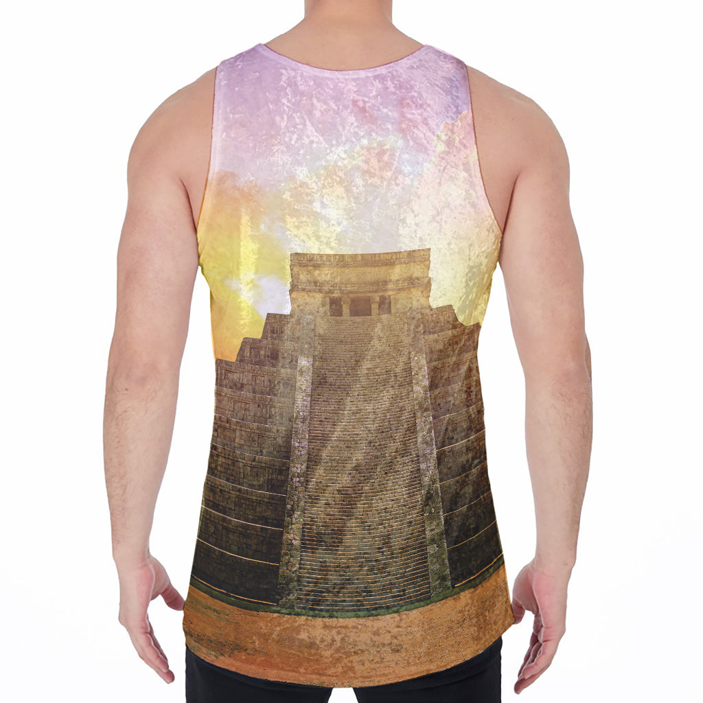 Mayan Civilization Print Men's Velvet Tank Top