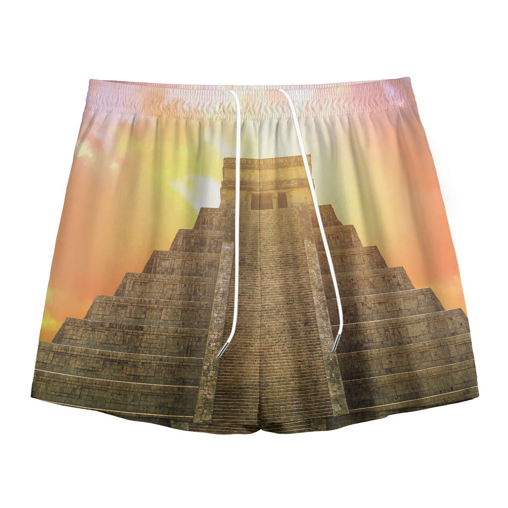 Mayan Civilization Print Mesh Shorts