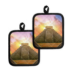 Mayan Civilization Print Pot Holders