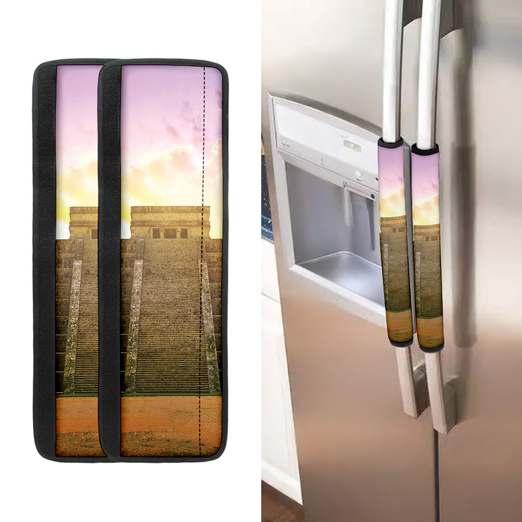 Mayan Civilization Print Refrigerator Handle Covers