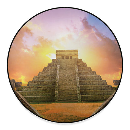 Mayan Civilization Print Round Floor Mat