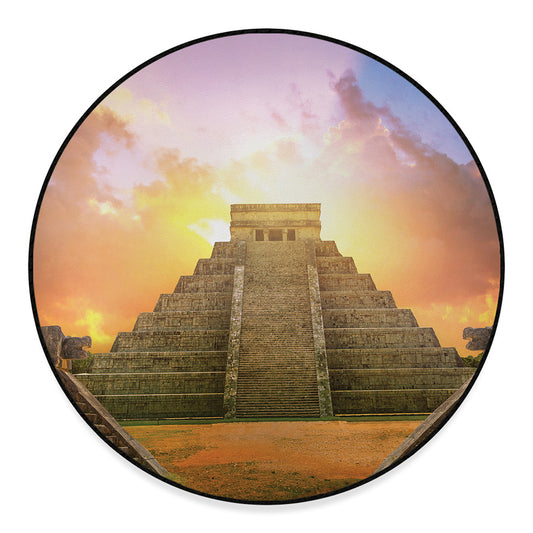 Mayan Civilization Print Round Floor Mat