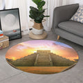 Mayan Civilization Print Round Rug