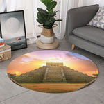 Mayan Civilization Print Round Rug