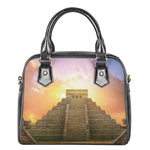 Mayan Civilization Print Shoulder Handbag