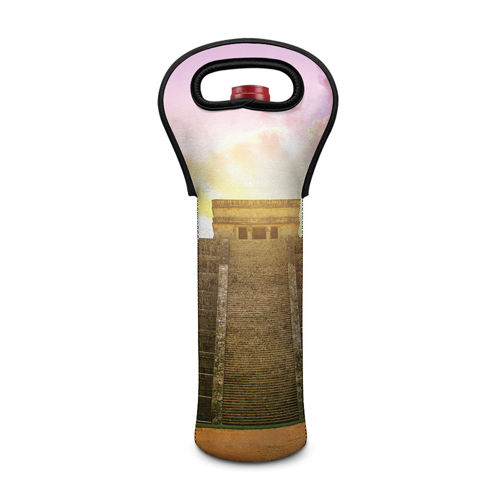 Mayan Civilization Print Single Neoprene Wine Tote