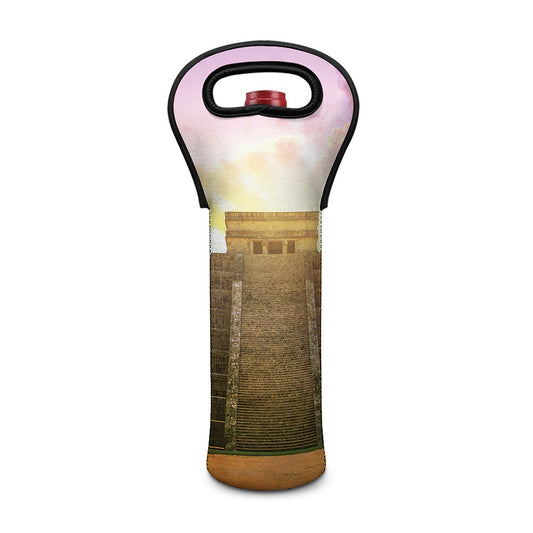 Mayan Civilization Print Single Neoprene Wine Tote