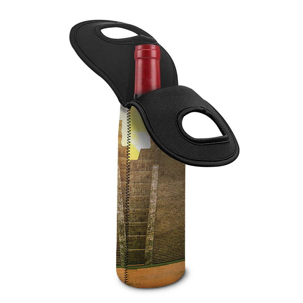 Mayan Civilization Print Single Neoprene Wine Tote