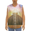 Mayan Civilization Print Sleeveless Baseball Jersey