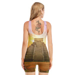 Mayan Civilization Print Sleeveless One Piece Swimsuit