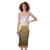 Mayan Civilization Print Slim Fit Midi Cami Dress