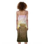 Mayan Civilization Print Slim Fit Midi Cami Dress