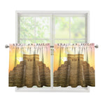 Mayan Civilization Print Tier Curtains