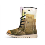 Mayan Civilization Print Winter Boots