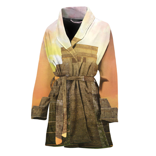Mayan Civilization Print Women's Bathrobe