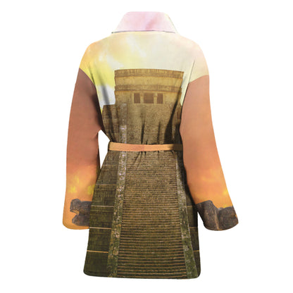 Mayan Civilization Print Women's Bathrobe