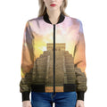 Mayan Civilization Print Women's Bomber Jacket