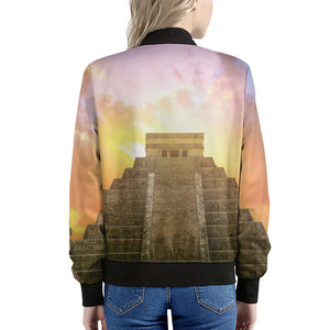 Mayan Civilization Print Women's Bomber Jacket