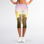 Mayan Civilization Print Women's Capri Leggings