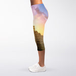 Mayan Civilization Print Women's Capri Leggings