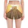 Mayan Civilization Print Women's Split Running Shorts